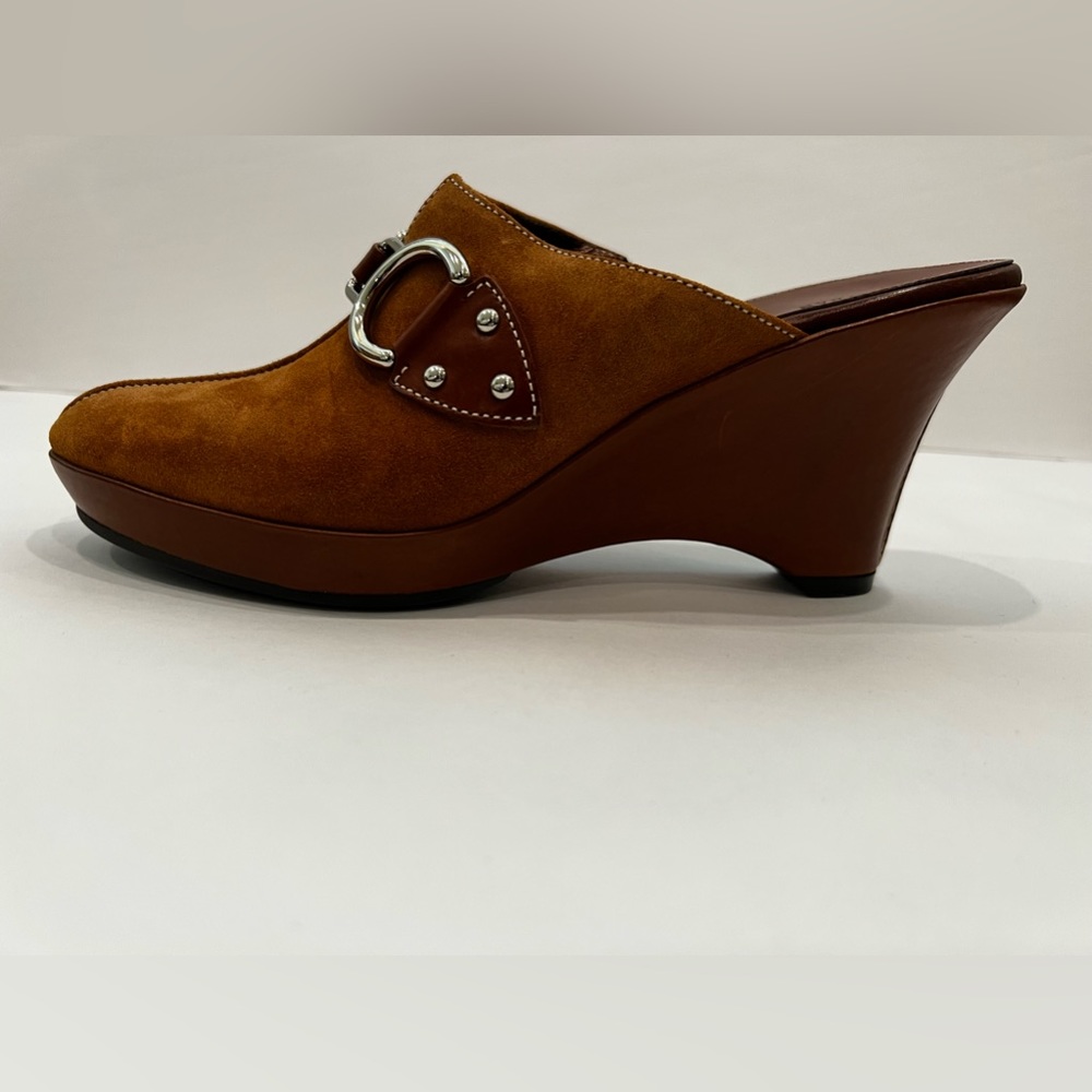 Cole Haan Womens Jianna Clog Amber Suede Brown